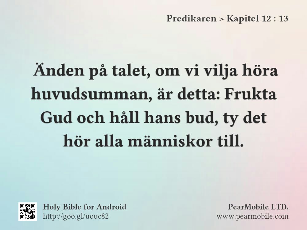 Predikaren, Kapitel 12:13